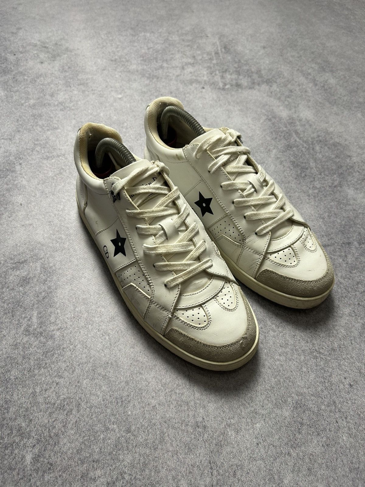 Christian Dior Monsieur × Dior Dior Star White Calfskin Suede Calfskin LOW TOP Sneakers Size US 8 / IT 38 - 2 Thumbnail
