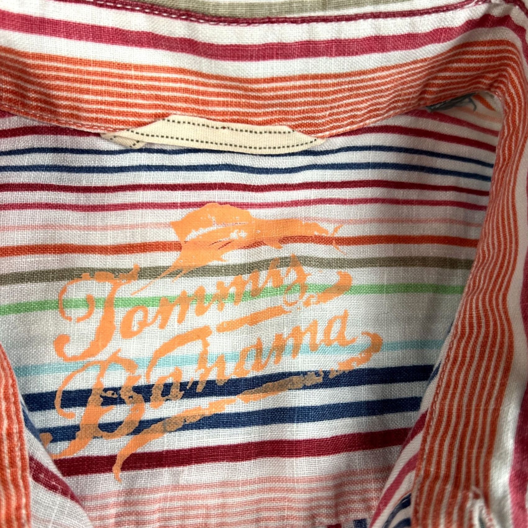 Tommy Bahama Tommy Bahama Linen Shirt Long Sleeve Button Multicolor Striped XL Mens Size US XL / EU 56 / 4 - 3 Thumbnail