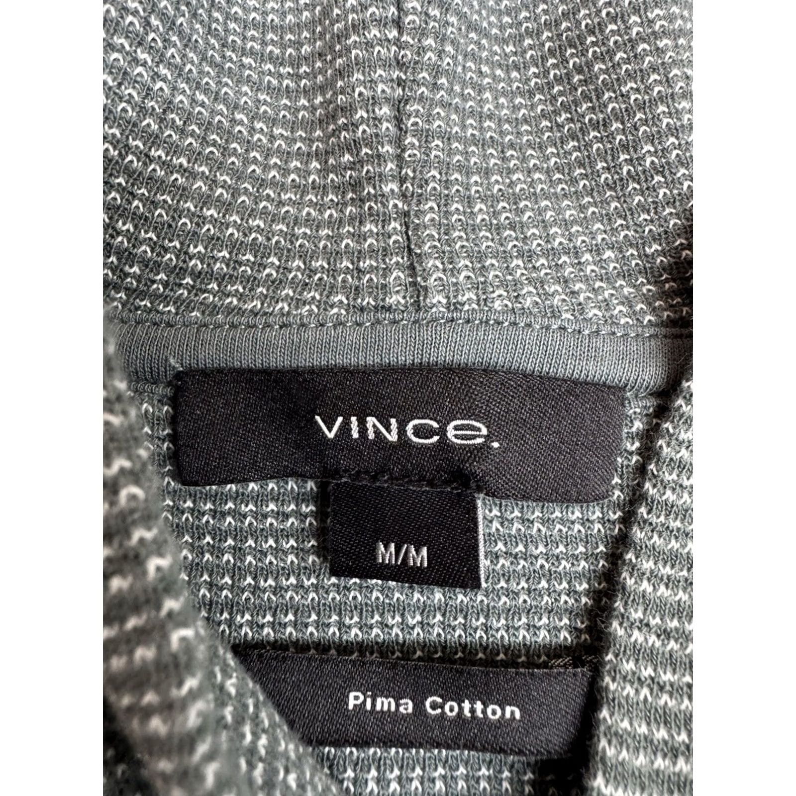 Vince Vince Mens Green 100% Pima Cotton Long Sleeve Textured Hooded Pullover Hoodie M Mens Size US M / EU 48-50 / 2 - 2 Thumbnail
