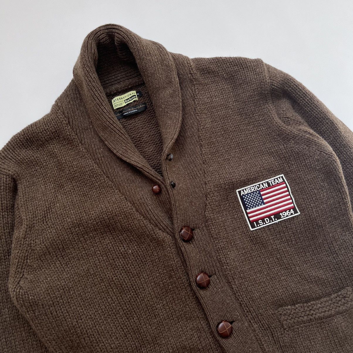 Barbour Steve hotsell McQueen Collection Wool Knit Elbow Patch Sweater Large