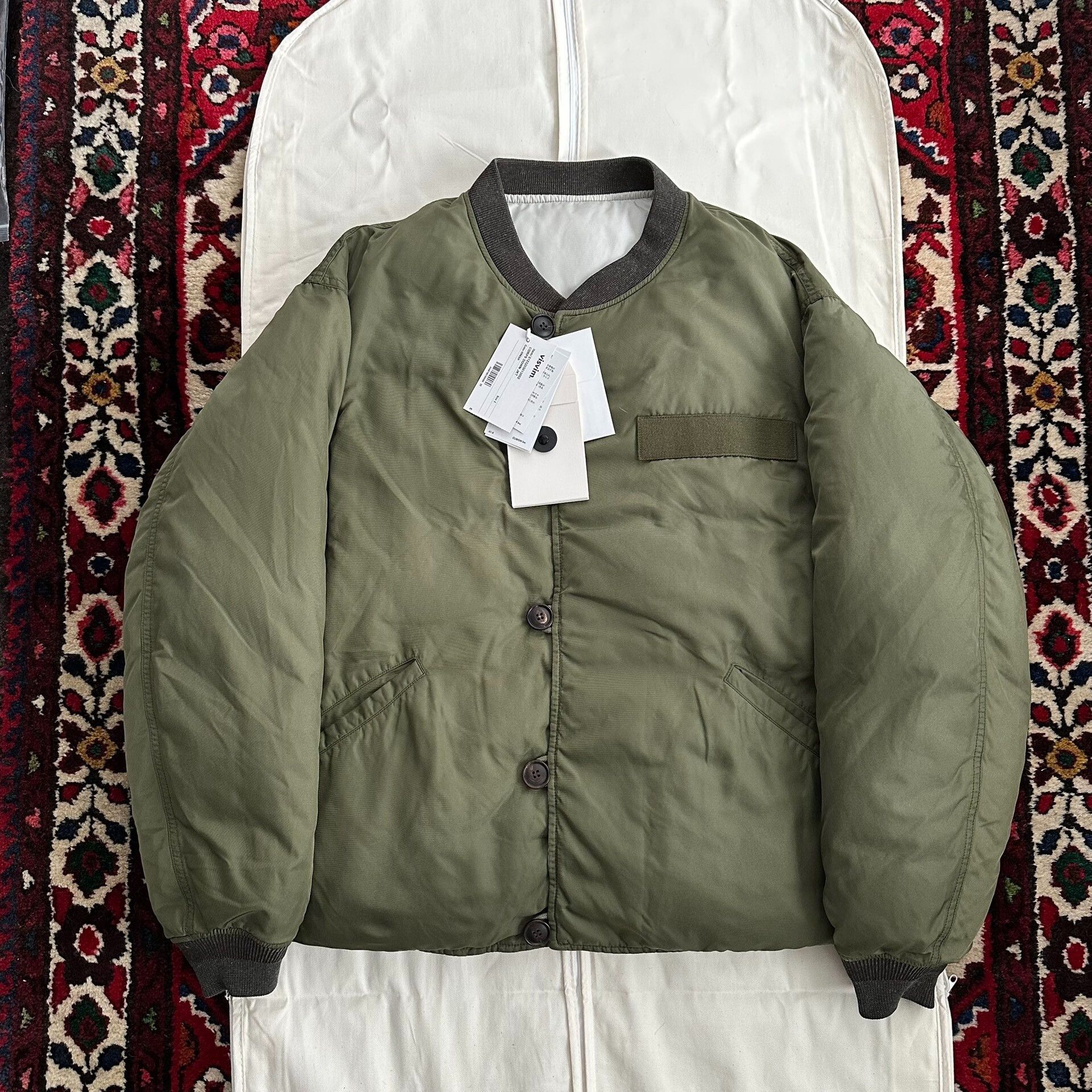 Visvim visvim corps down jacket in olive green. | Grailed