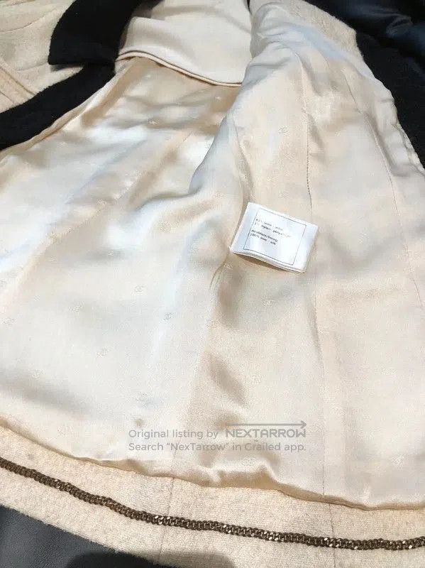 Chanel Chanel Beige Wool Blend Jacket with Black Trim . Size M / US 6-8 / IT 42-44 - 8 Thumbnail
