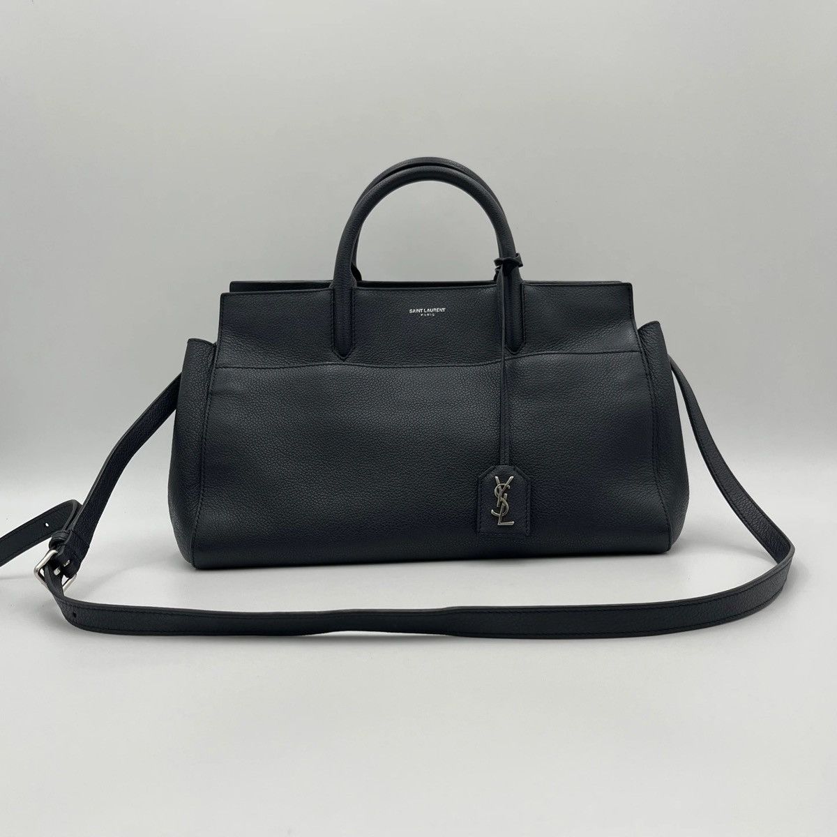 Yves Saint Laurent YSL Navy Blue Leather Rive Gauche Cabas Small Tote Size ONE SIZE - 1 Thumbnail