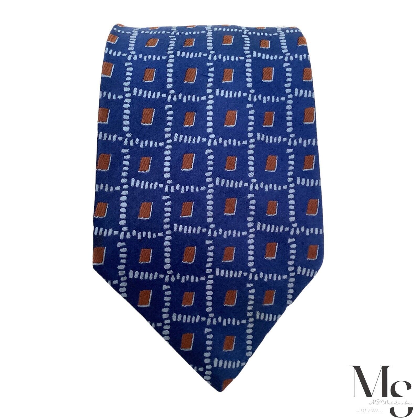 Charvet CHARVET PLACE VENDÔME Blue Geometric Silk Tie Made In France Size ONE SIZE - 6 Thumbnail