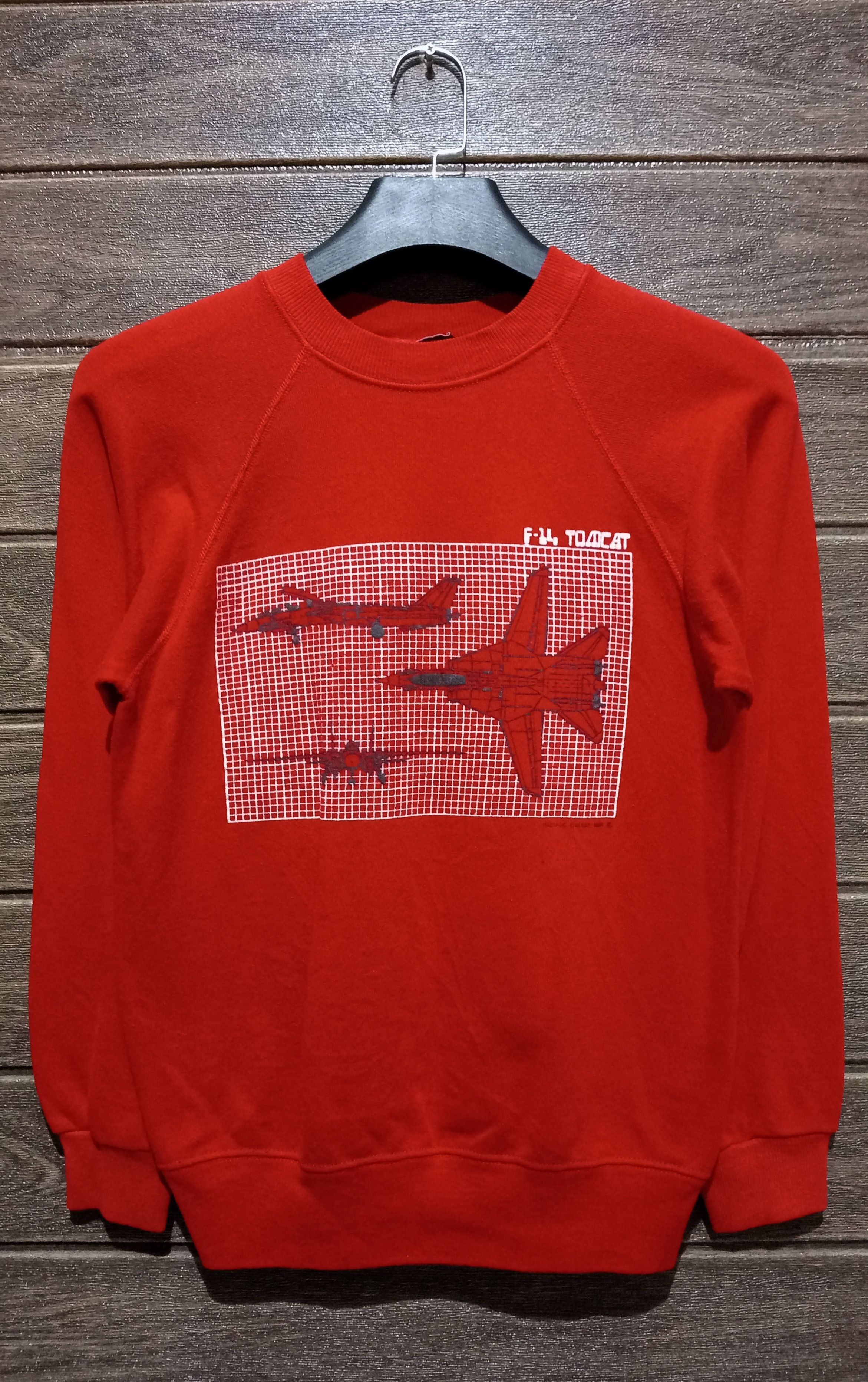 Vintage Vintage '80s Pacific Coast F-14 Tomcat Crewneck Sweatshirt Size US S / EU 44-46 / 1 - 1 Thumbnail