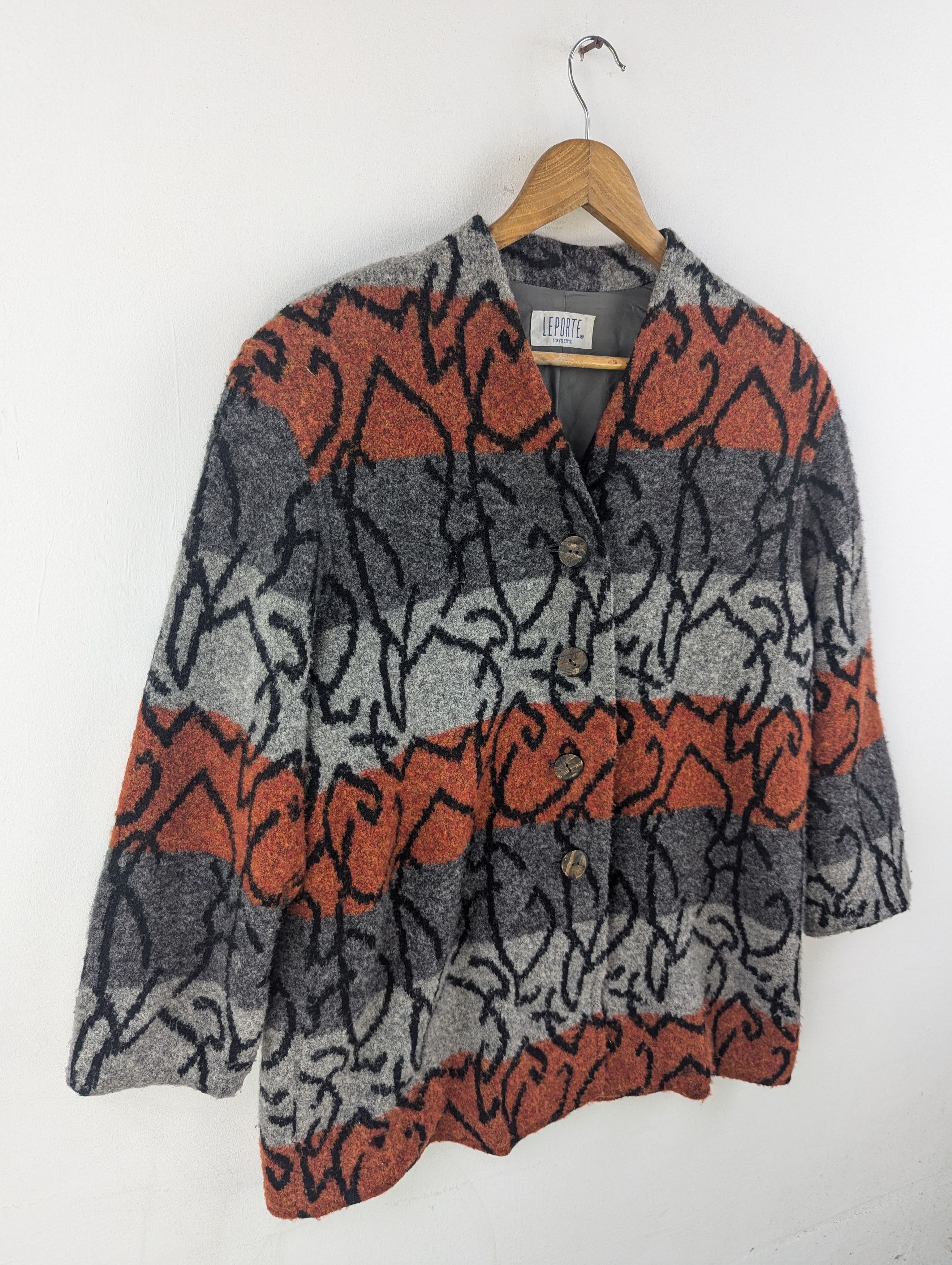 Japanese Brand × Vintage Vintage Wool Cardigan Button Up by Leporte Size L / US 10 / IT 46 - 3 Thumbnail