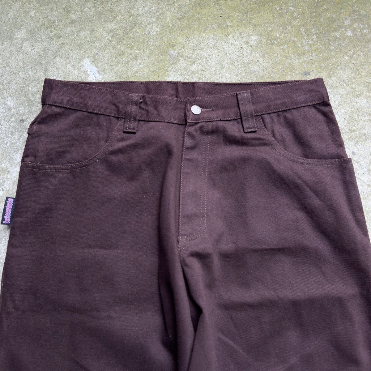 JNCO VINTAGE INTERSTATE BAGGY BROWN WIDE LEG DENIM SKATER JEANS Size US 35 - 3 Thumbnail