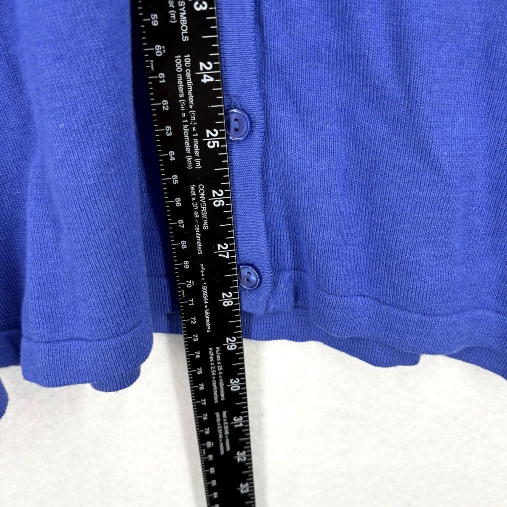 Vintage Catherine's Sweater Womens 4X 30/32W Blue Button Front Cardigan Plus Size V Neck Shirt Womens 4X Blue Cardigan Size XXL / US 16-18 / IT 52-54 - 7 Thumbnail