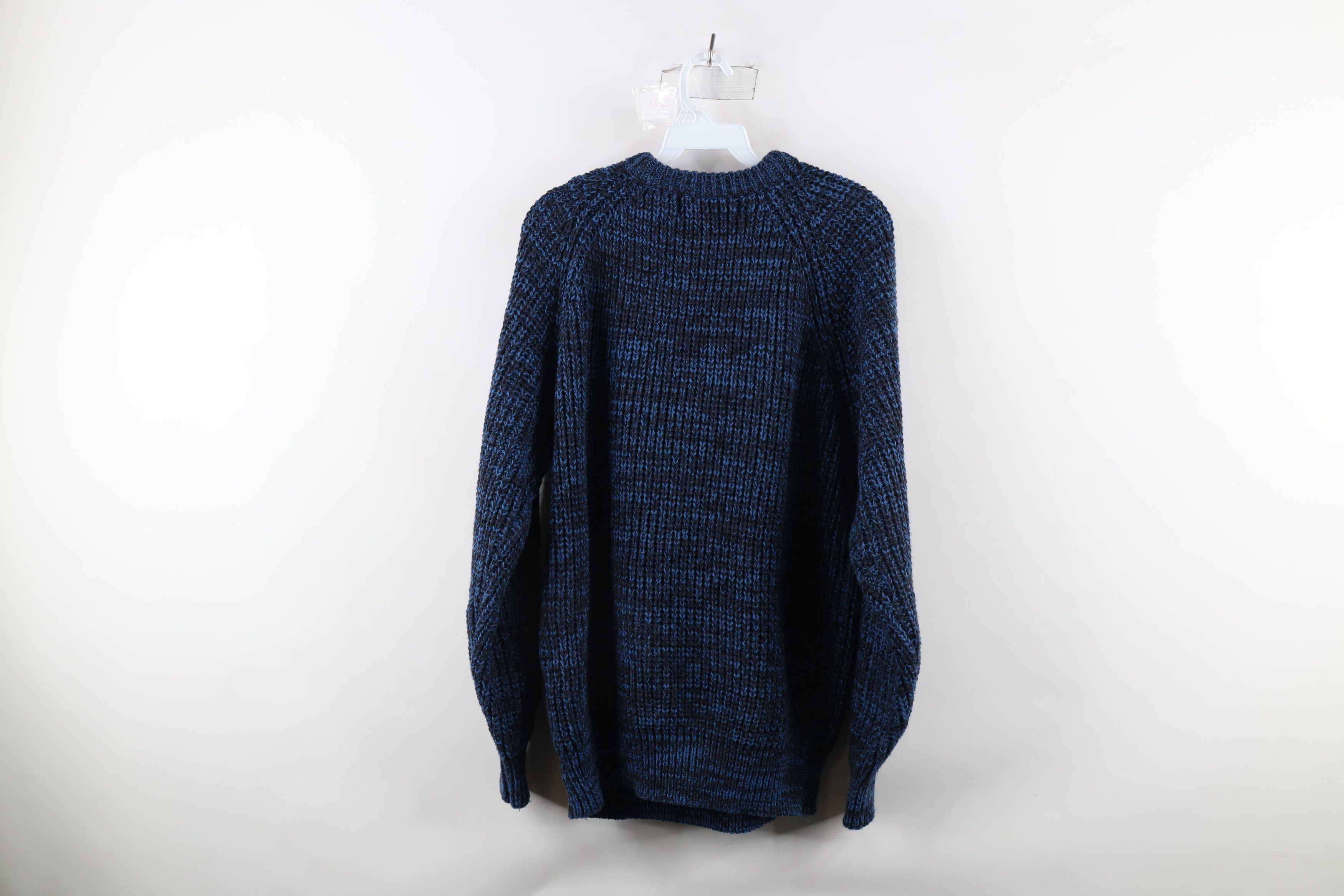 Vintage Vintage 90s Streetwear Ribbed Knit Crewneck Sweater Blue Size US M / EU 48-50 / 2 - 5 Thumbnail