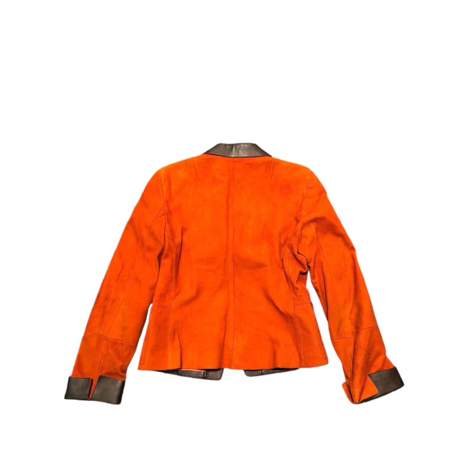 Akris Akris Punto Leather & Suede Jacket Rust Orange Brown 6 Motorcycle Zip Womens Size M / US 6-8 / IT 42-44 - 6 Thumbnail