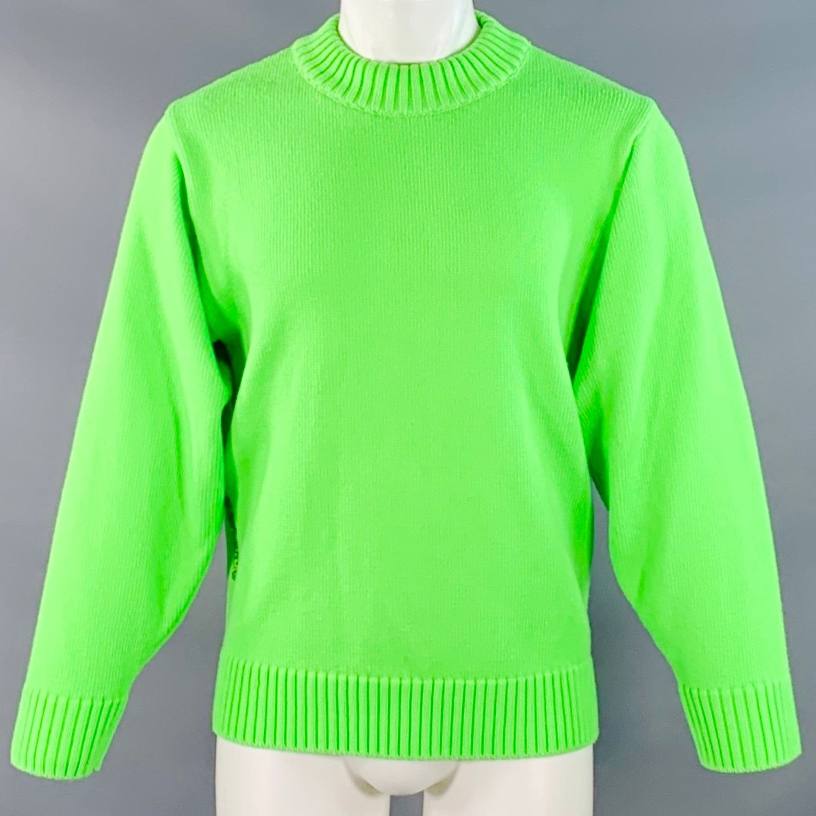 Robyn Lynch S Neon Green Merino Wool Cashmere Crew Neck Sweater Size US S / EU 44-46 / 1 - 1 Thumbnail