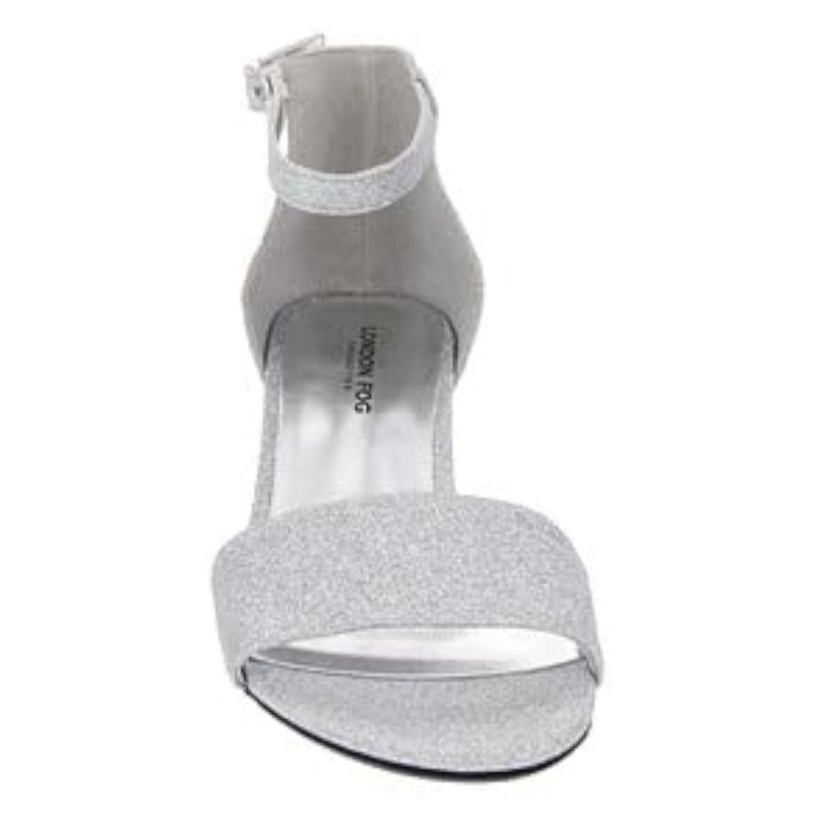London Fog London Fog Block Heel Sandal sz 7.5 Silver NEW #8-X Size US 7.5 / IT 37.5 - 6 Thumbnail