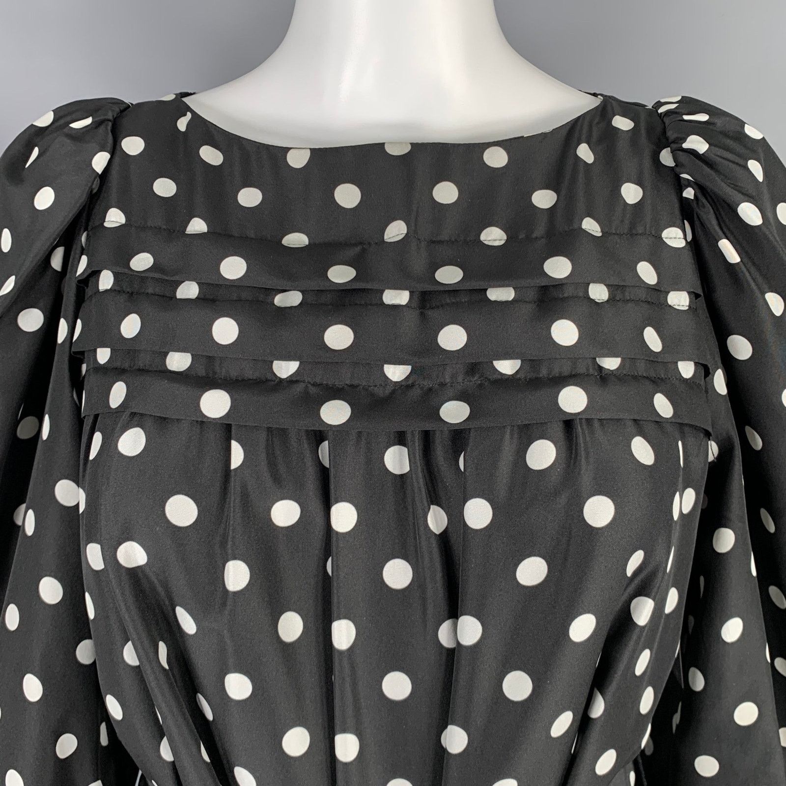 Marc Jacobs MARC JACOBS Size 2 Black White Silk Polka Dot A-Line Dress Size XS / US 0-2 / IT 36-38 - 2 Thumbnail