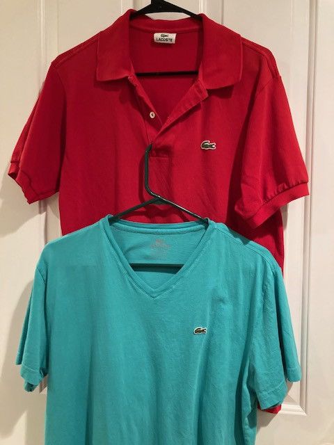 Lacoste Lacoste Polo Pique & V Neck Short-Sleeved Shirt Lot of 2 Size US XL / EU 56 / 4 - 1 Thumbnail