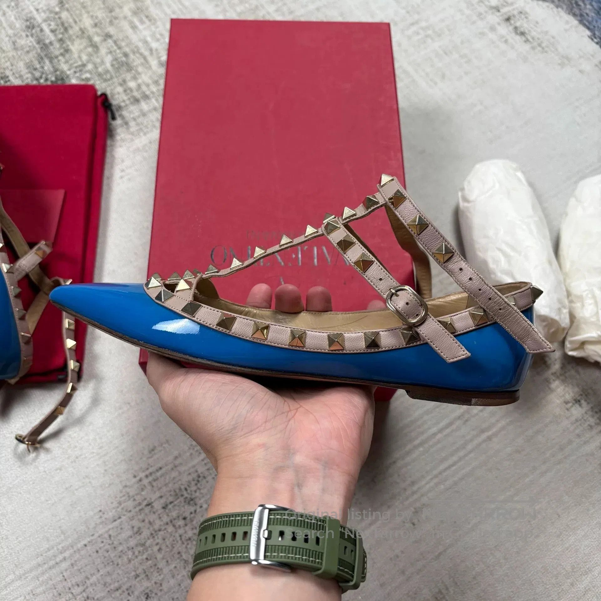 Valentino Valentino Rockstud Flat Sandals. Size US 7 / IT 37 - 4 Thumbnail