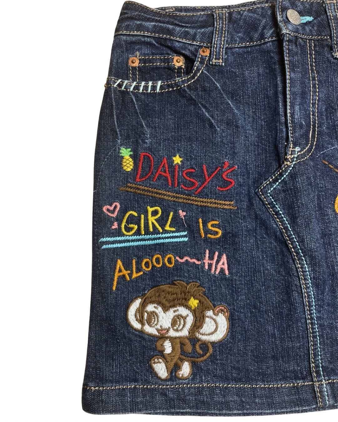 Japanese Brand Daisy Girls Japan Vintage Denim Mini Skirt Size 26" / US 2 / IT 38 - 7 Thumbnail