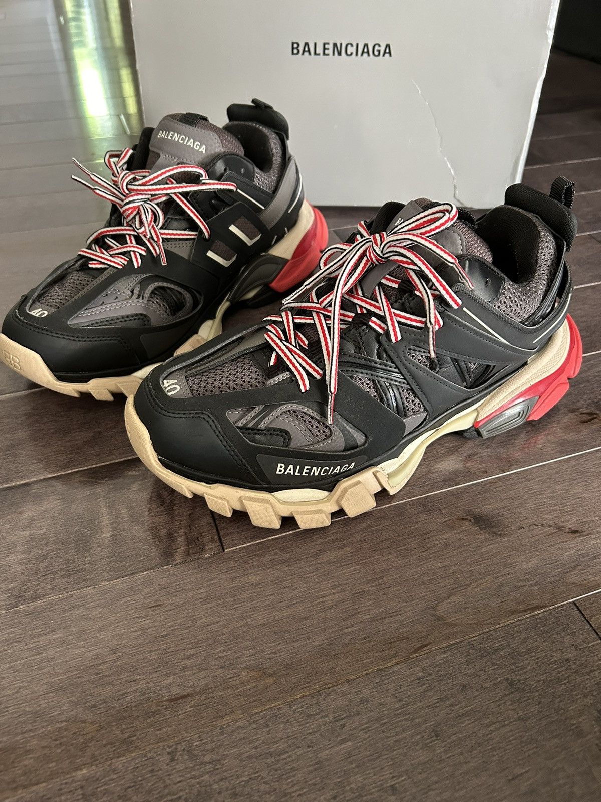 Balenciaga Balenciaga track 1 Red and black Grailed