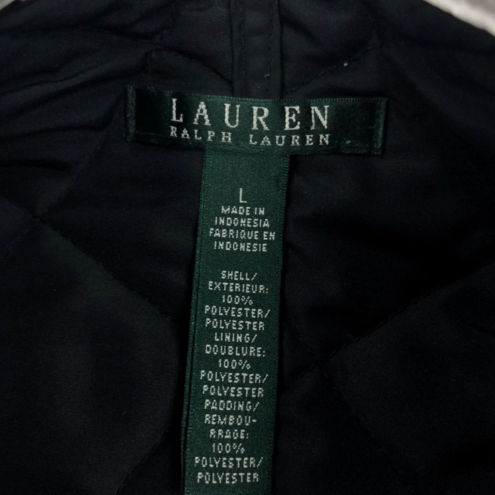 Ralph Lauren Lauren Ralph Lauren Women's Black Quilted Jacket Coat Gold Snaps Trim Size L Size L / US 10 / IT 46 - 4 Thumbnail