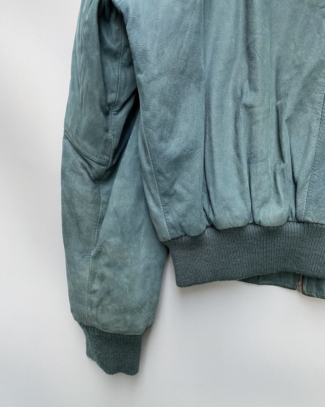 1980s- Giorgio Armani- Embroidered Logo Suede Leather Bomber