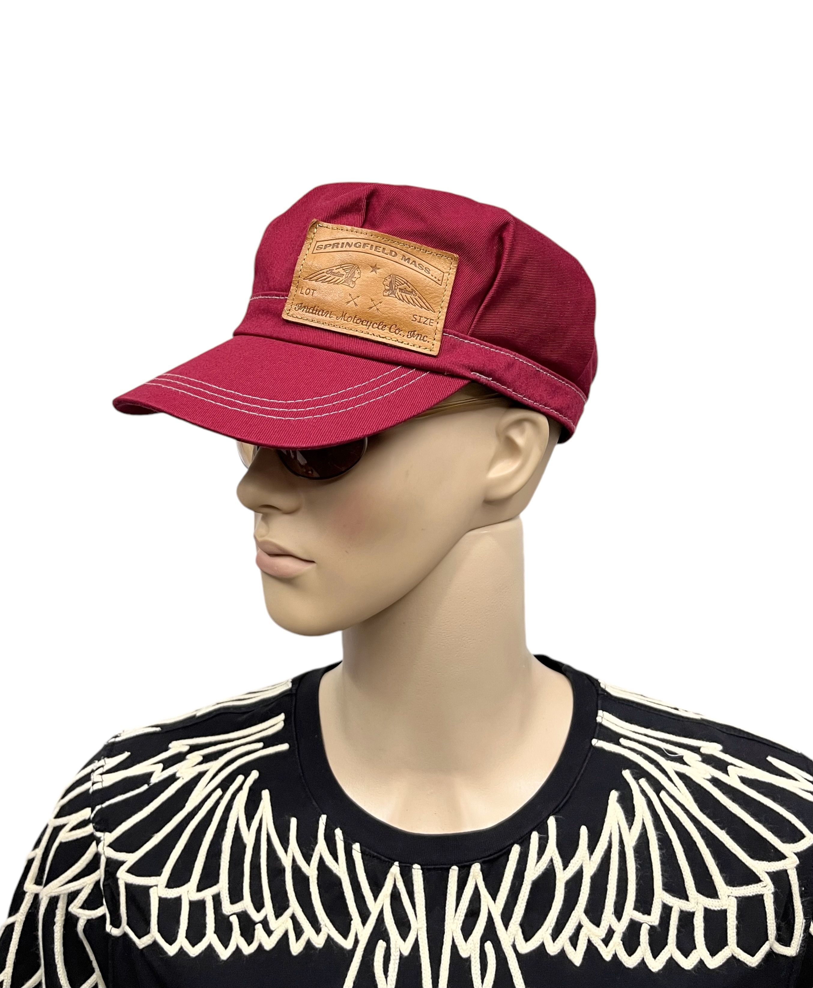 Indian Motorcycle 🔥Vintage INDIAN MOTOCYCLE Railroad Engineer Strapback Hat Size ONE SIZE - 2 Thumbnail