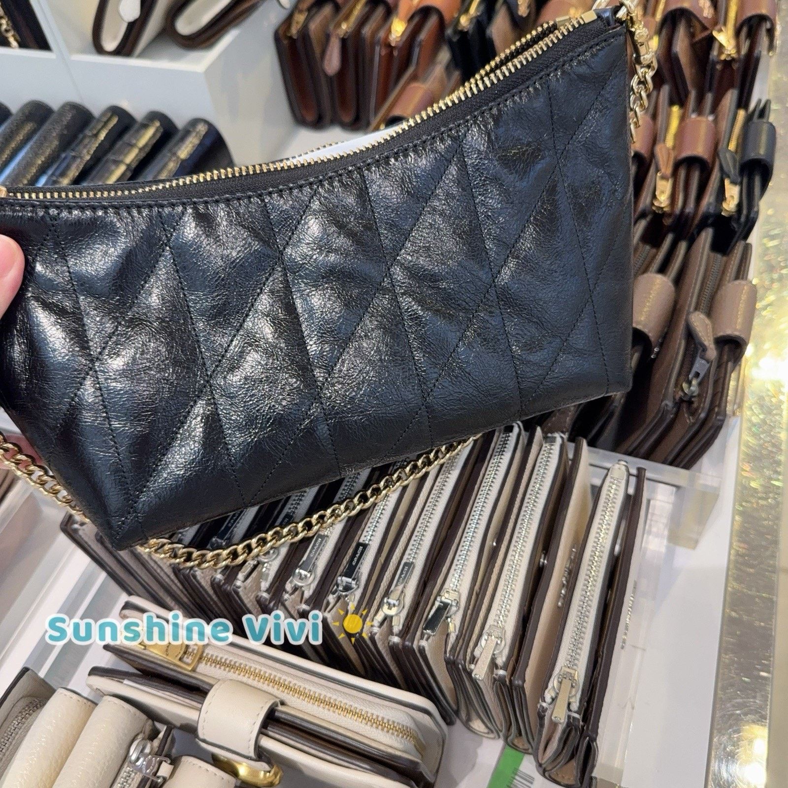 Coach NWT Coach Caitlin Shoulder Bag Quilting CDZ88 leather black Size ONE SIZE - 3 Thumbnail