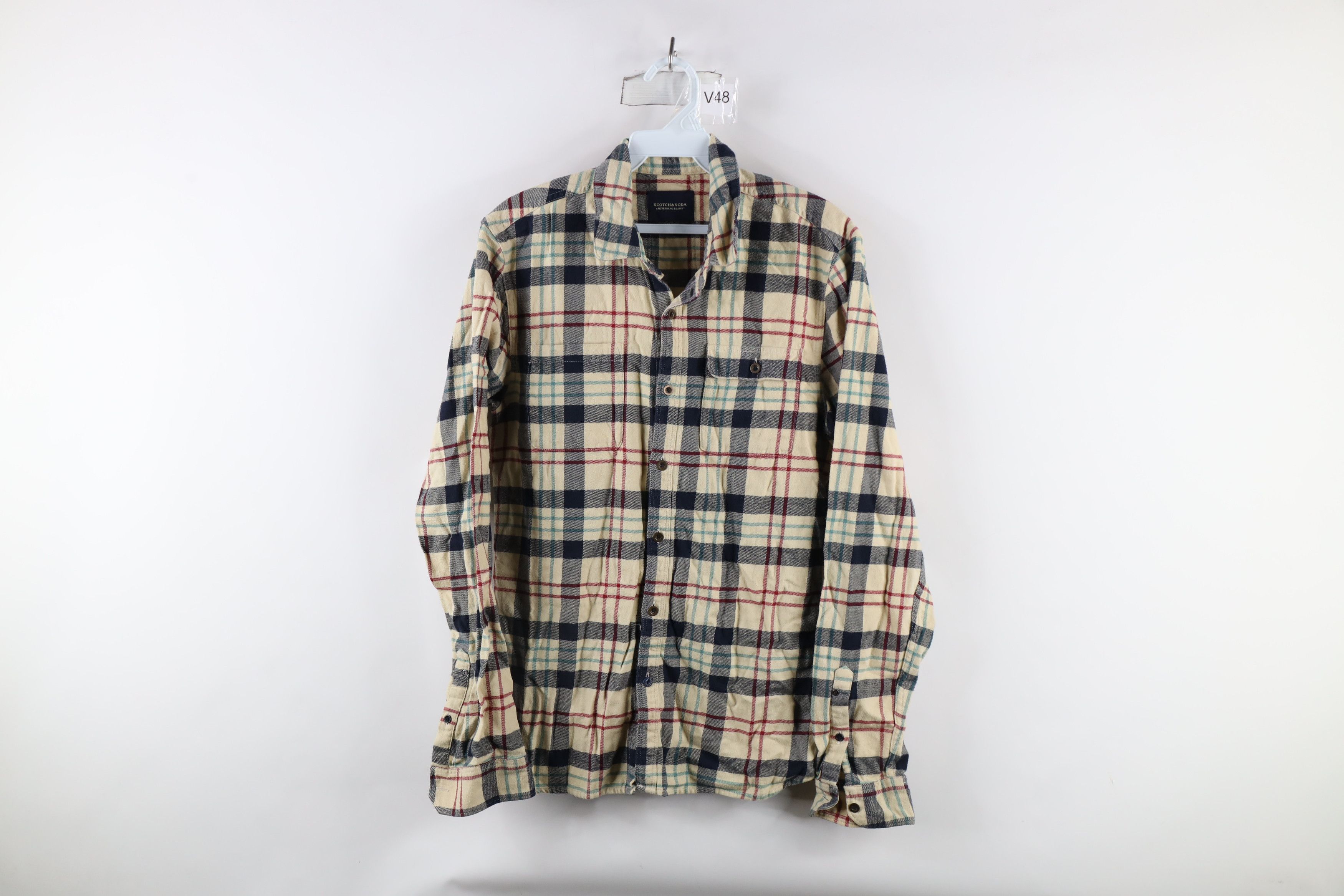 Scotch & Soda × Vintage Scotch & Soda Vintage Blauw Amsterdam Flannel Button Shirt Size US S / EU 44-46 / 1 - 1 Thumbnail