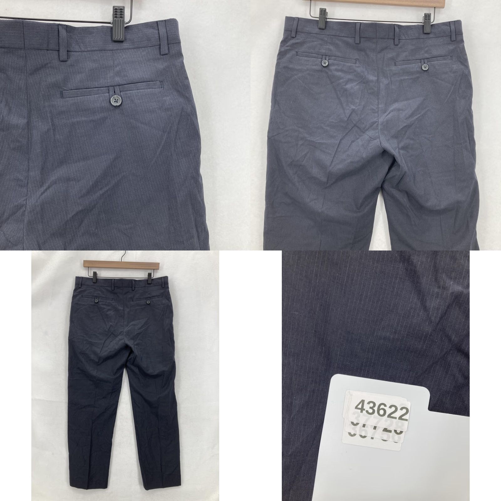 Banana Republic Banana Republic Dress Pants Mens 34x30 Navy Heather Pinstripe Flat Front Lined Size US 34 / EU 50 - 9 Thumbnail