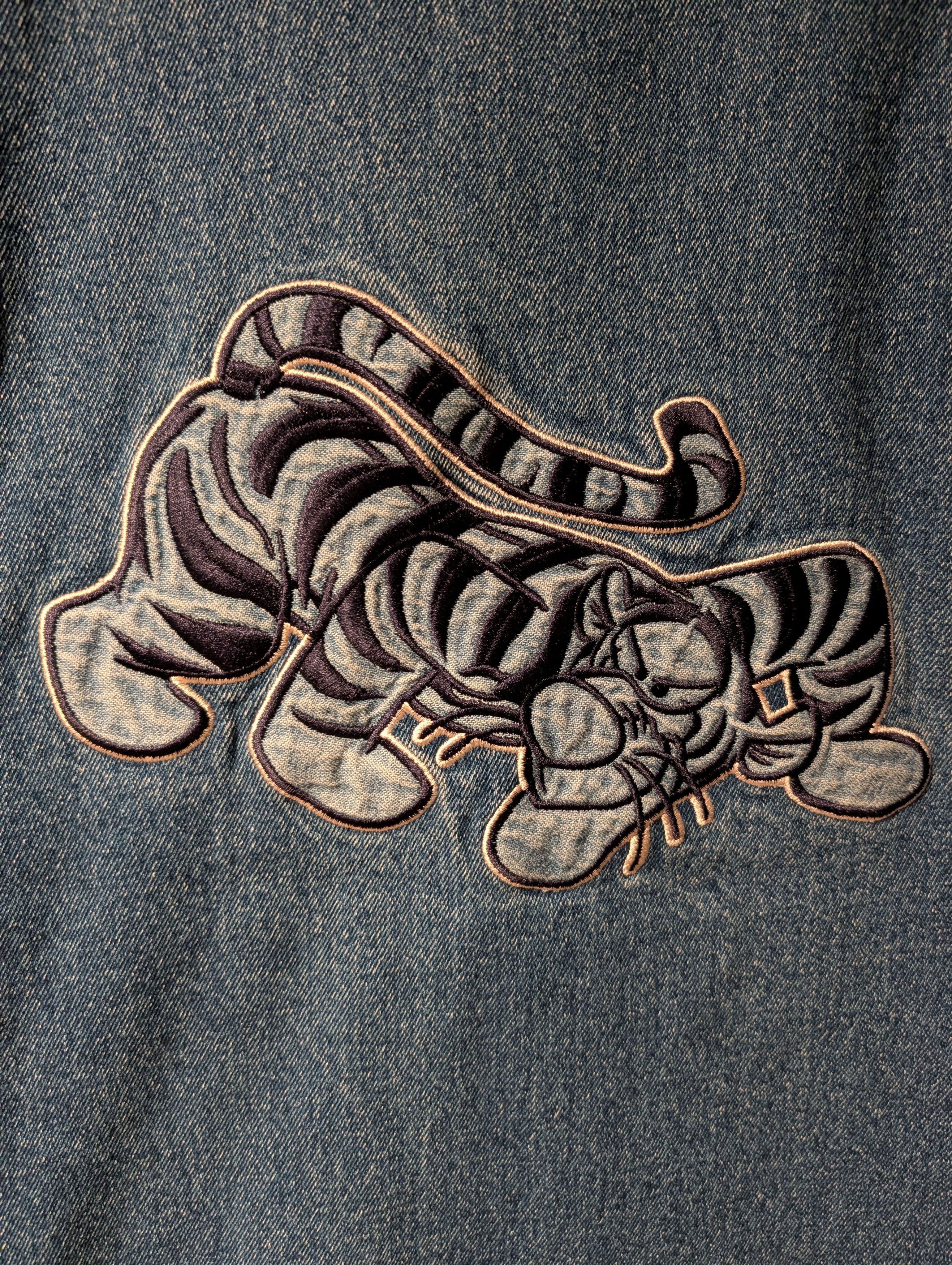 Disney Vintage 90s Disney Store Tigger Denim Varsity Bomber Jacket Size US M / EU 48-50 / 2 - 2 Thumbnail