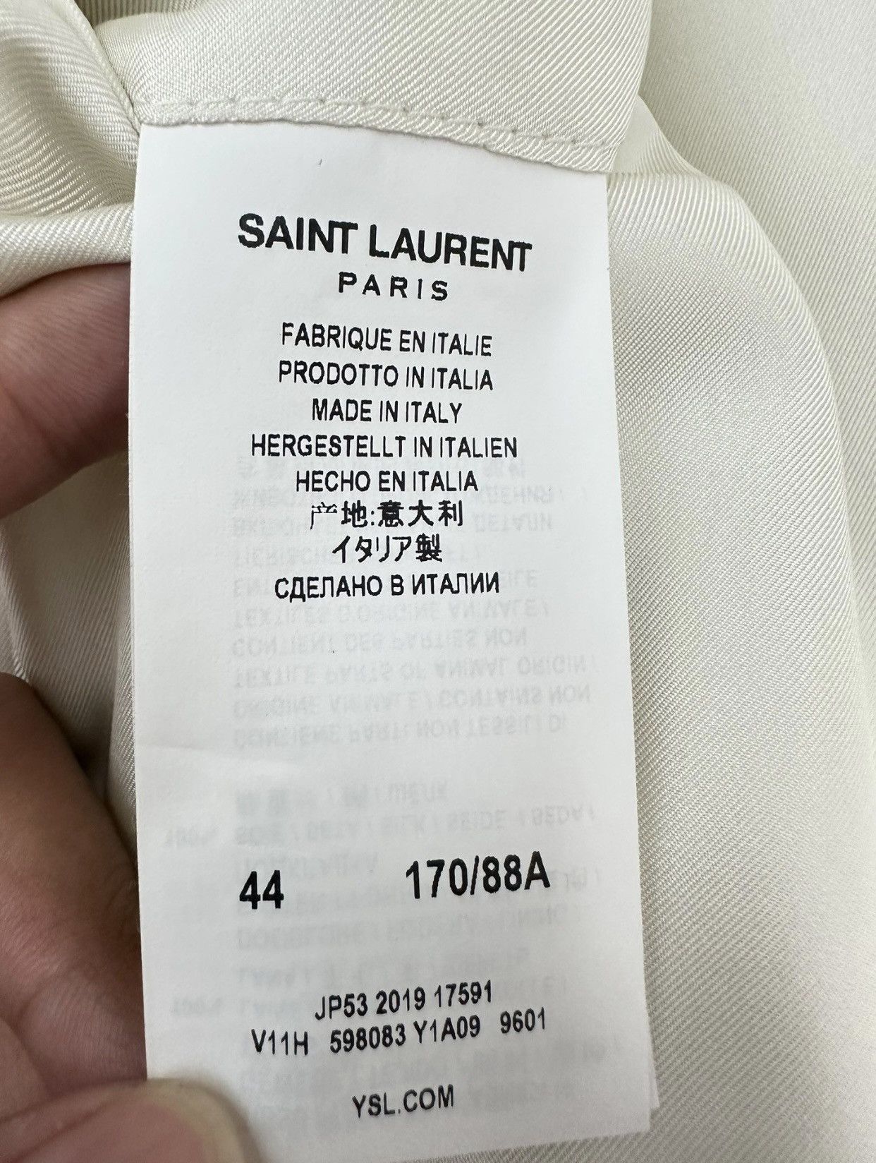 Saint Laurent Paris Saint Laurent Paris White Blazer Sz. 44 Size 44S - 5 Thumbnail