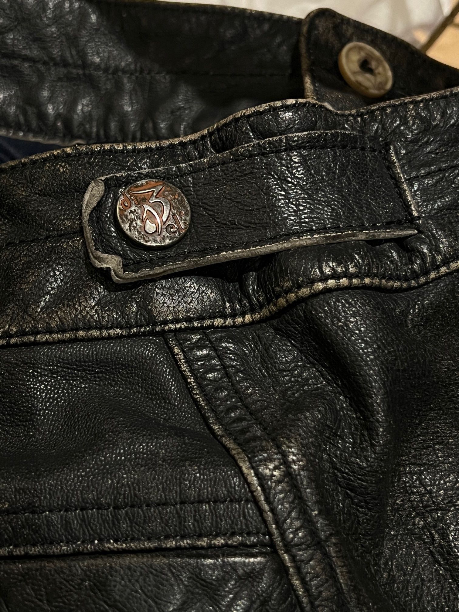 Diesel Diesel “Industry Division” Black Washed Leather Pants Size US 32 / EU 48 - 8 Thumbnail