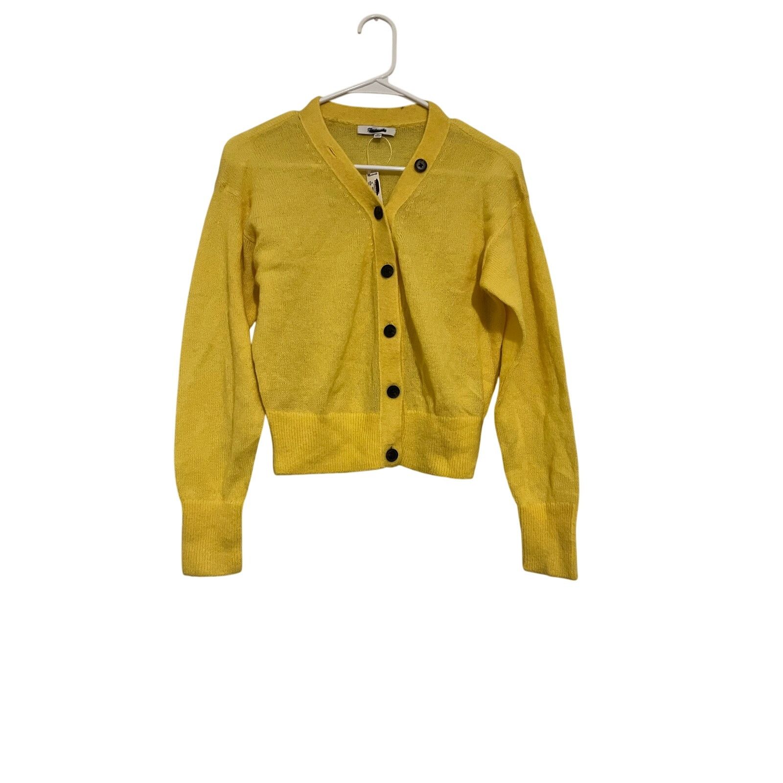 Madewell Madewell Alpaca-Blend V-Neck Cardigan Canary Yellow Size XS Size XS / US 0-2 / IT 36-38 - 4 Thumbnail