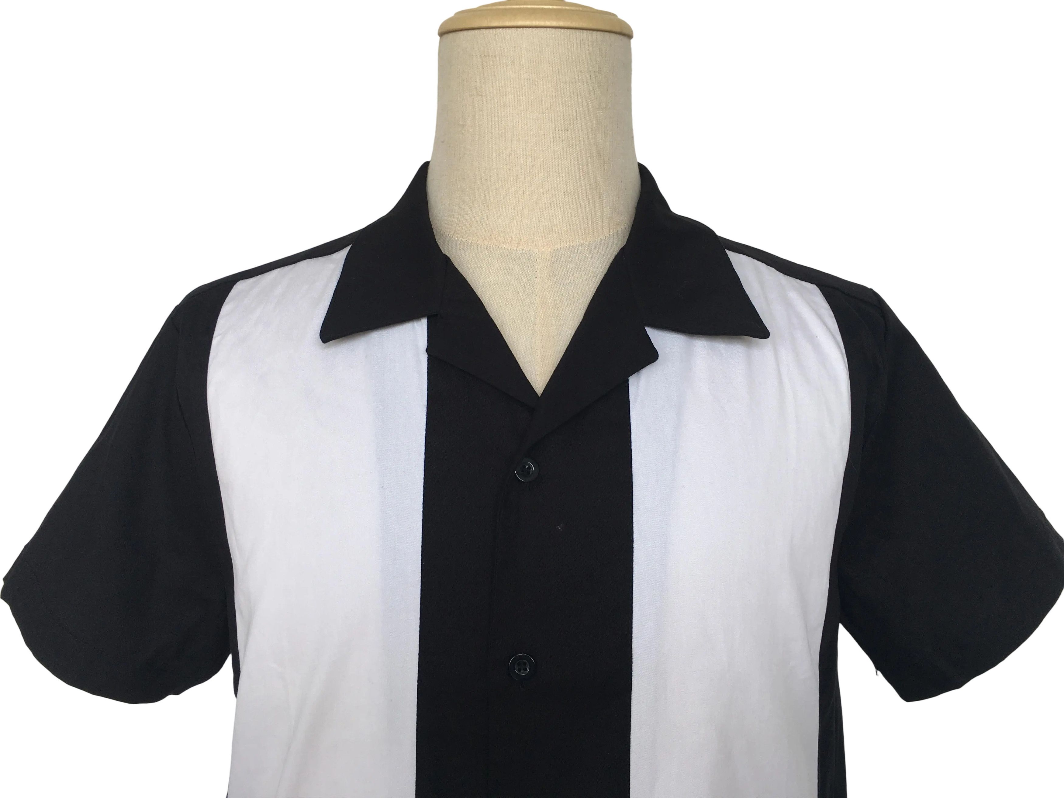 Other Retro Two-tone Men Shirt Solid Casual Shirt Black&White Size US S / EU 44-46 / 1 - 4 Thumbnail