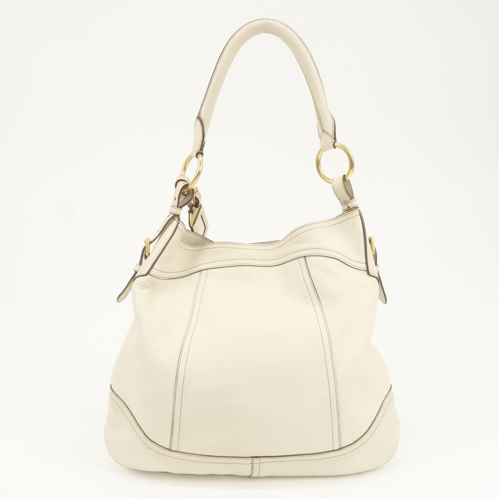 Prada Prada Logo Calfskin Shoulder Bag Cream Size ONE SIZE - 2 Thumbnail
