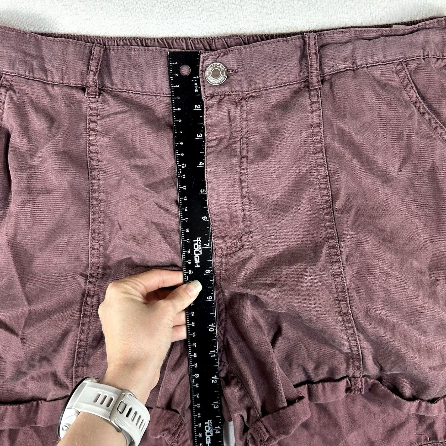 Vintage Maurices Chino Shorts Womens Size L Cuffed Stretch Pockets Casual Beach Summer Red Size 36" / US 14 / IT 50 - 7 Thumbnail