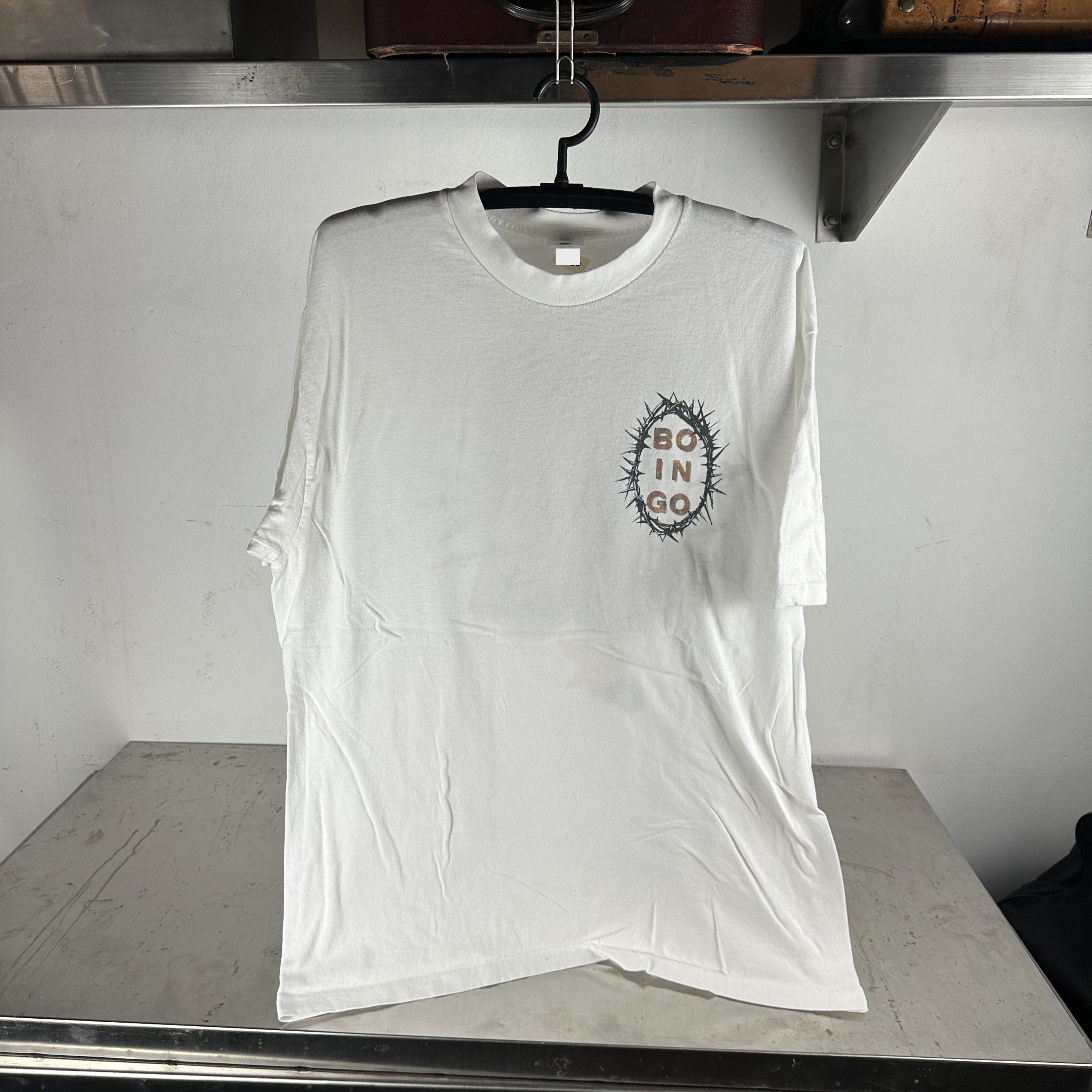 Vintage 90s Oingo Boingo New Wave Band Double Sided Size US XL / EU 56 / 4 - 2 Thumbnail