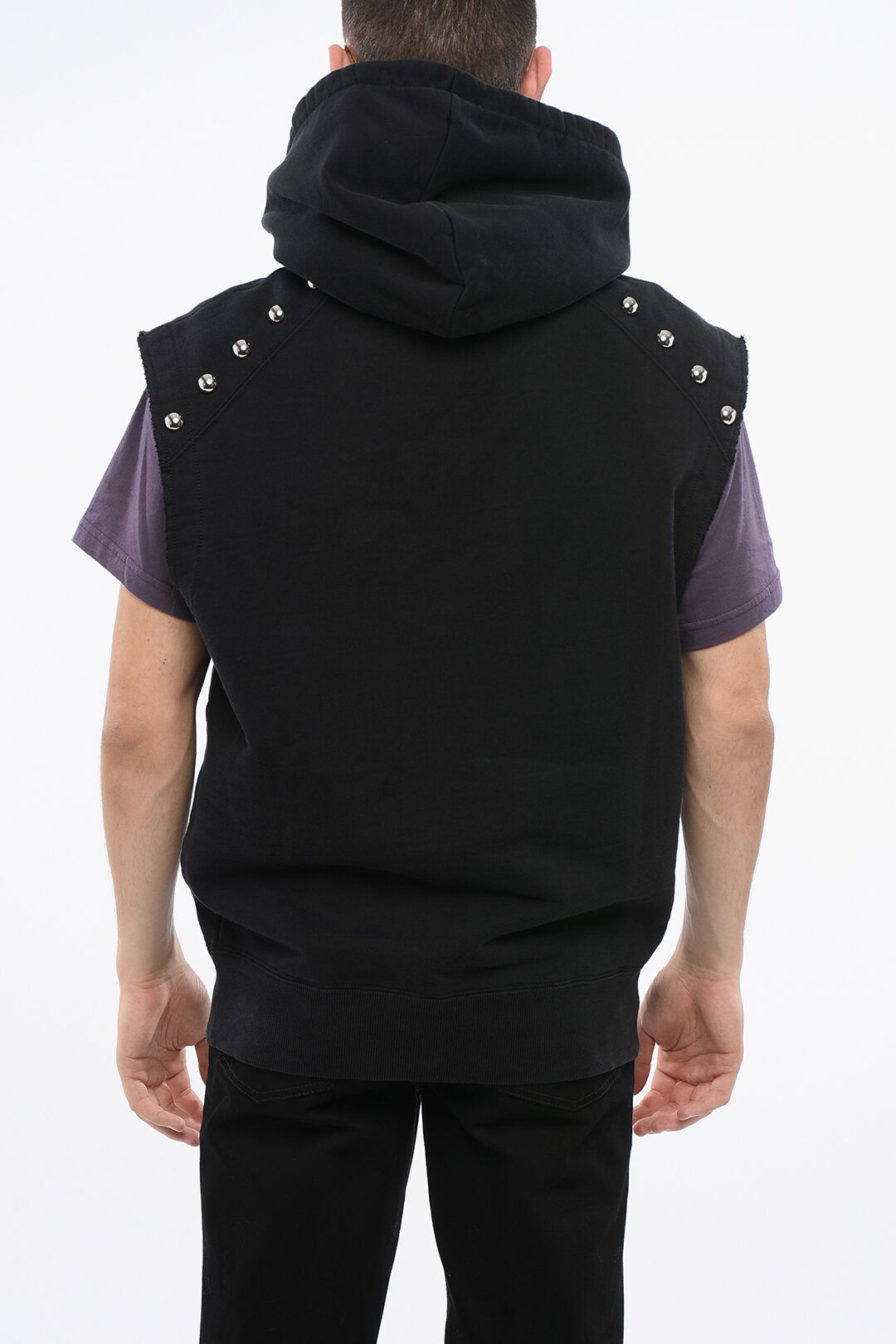 Alexander McQueen og1mm0925 Brushed Cotton Sleeveless Hoodie in Black Size US M / EU 48-50 / 2 - 2 Thumbnail