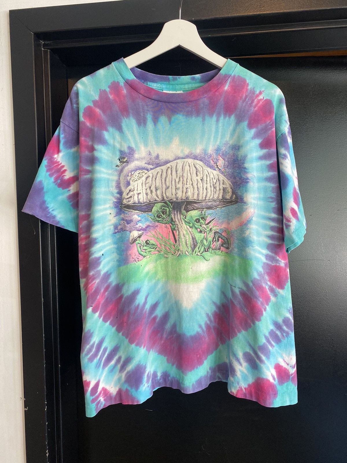 image of Band Tees x Vintage 1991 Shroomarama Tie Dye Tee, Men's (Size Large)