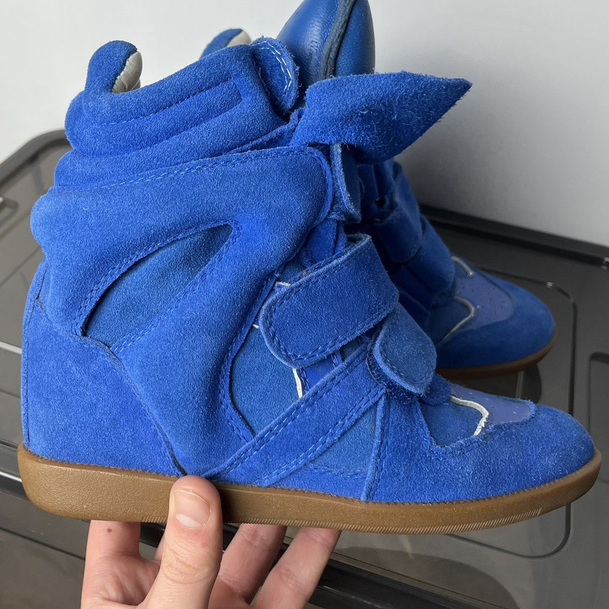 Isabel Marant Iconic Isabel Marant Bekett Blue Suede Wedge Y2k Sneakers Size US 6 / IT 36 - 6 Thumbnail