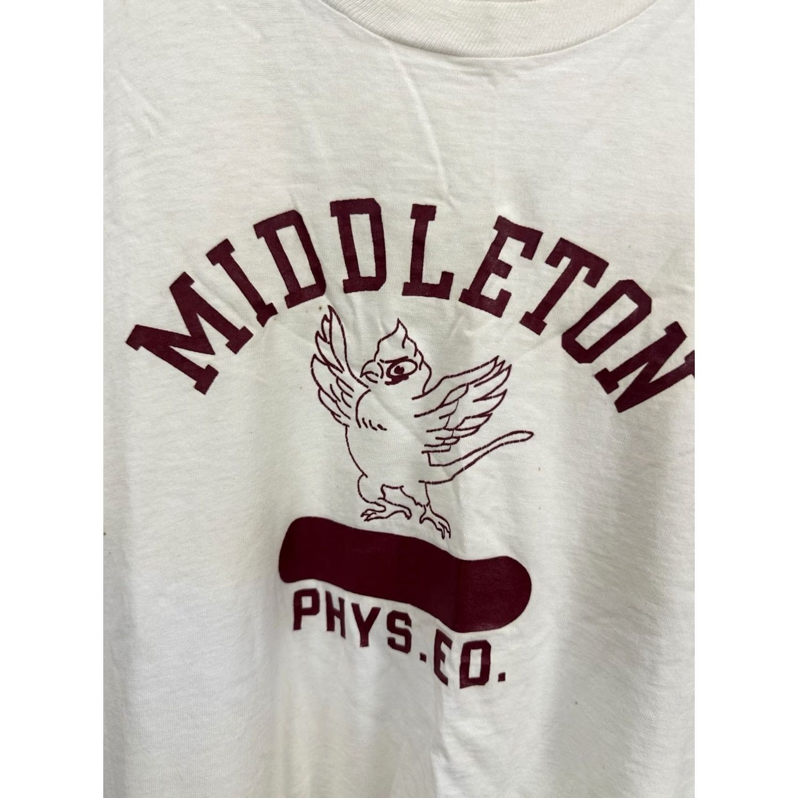 Champion VTG 60s Champion Running Man Middleton Physical Ed Worn Thin T-Shirt XL White Mens Shirts 60s Champion Shirt XL White Mens Size US XL / EU 56 / 4 - 4 Thumbnail