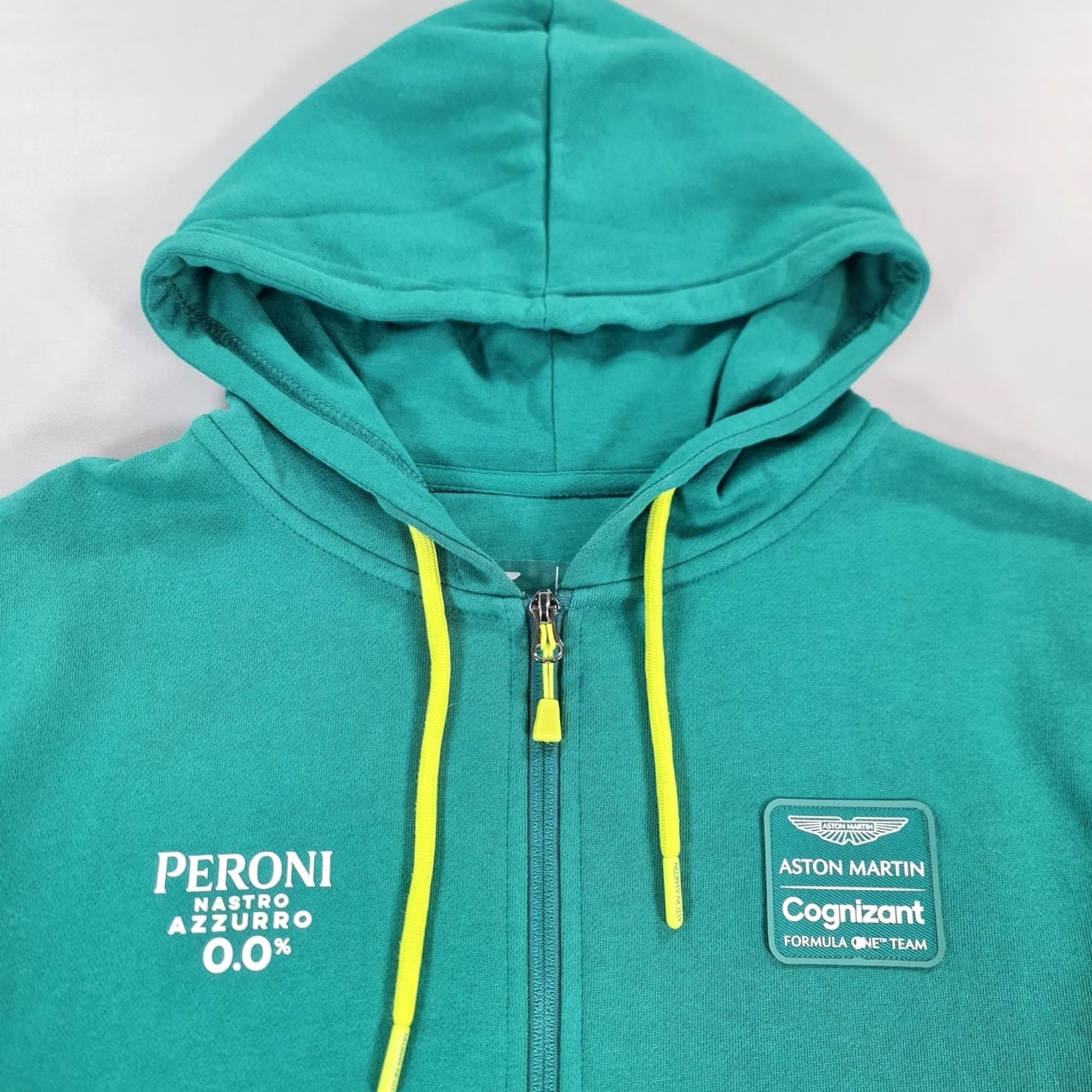 Vintage Aston Martin Mens Hoodie Green XS Logo Full Zip Hooded Pockets Sport Fleece Size US XS / EU 42 / 0 - 2 Thumbnail