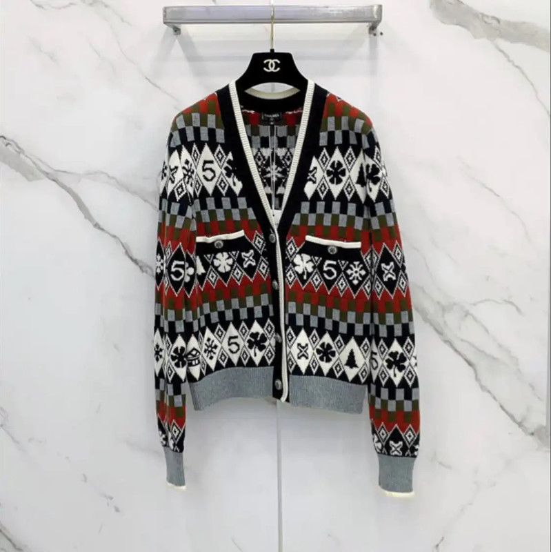 Chanel Chanel Color Block Cashmere Cardigan 0089 Size S / US 4 / IT 40 - 1 Thumbnail