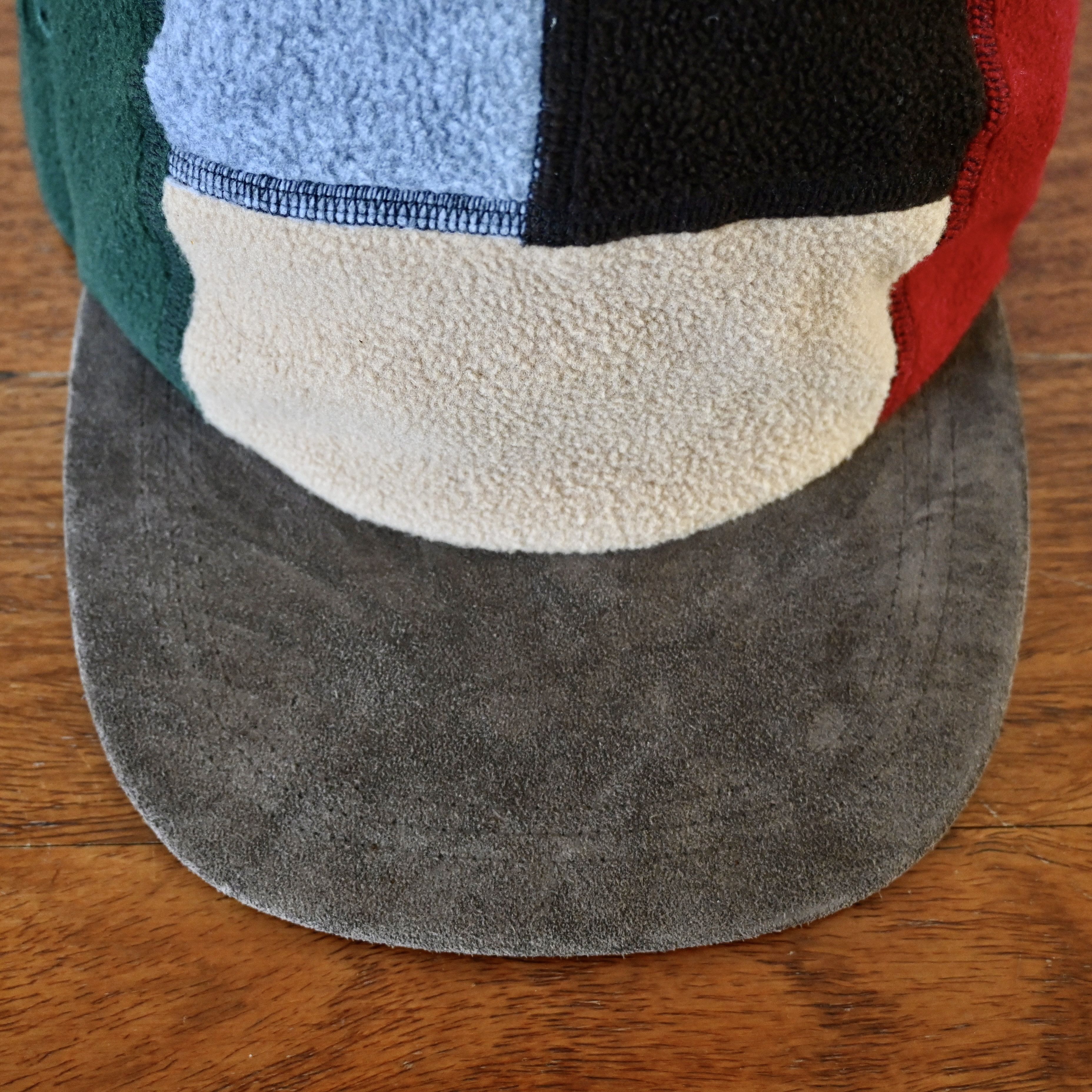 BEAMS Plus multi color fleece 5 panel hat with suede visor