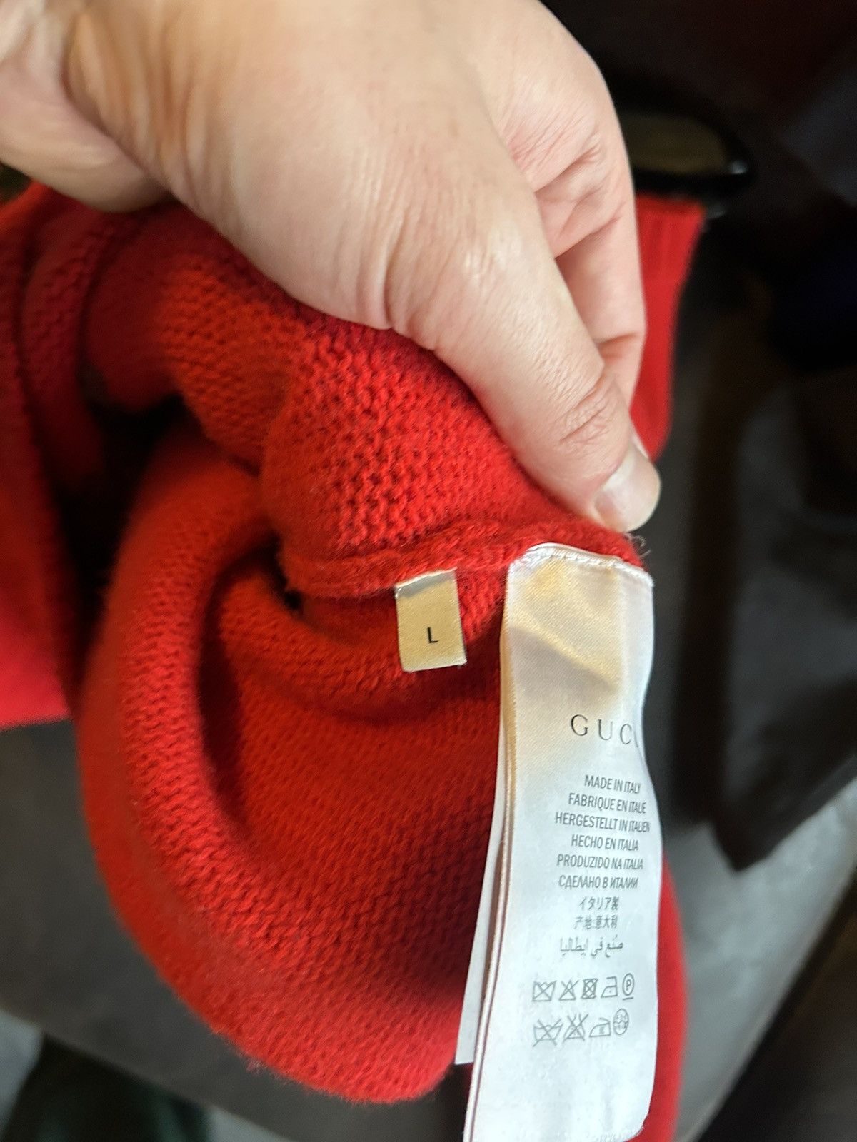 Gucci Red Floral Jacquard Knit Sweater Size US L / EU 52-54 / 3 - 10 Thumbnail