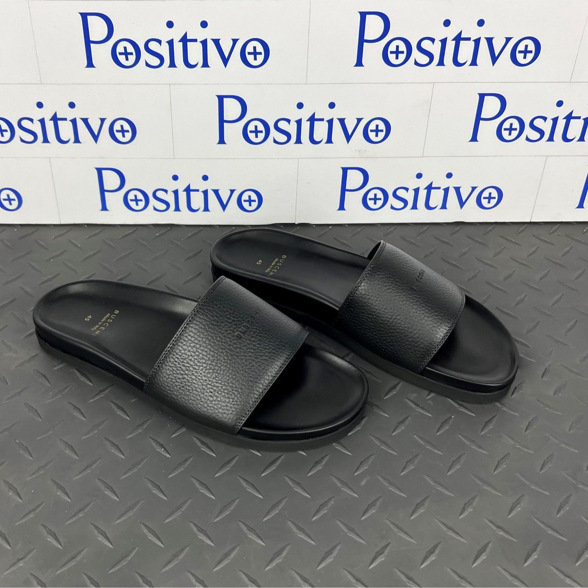 Buscemi Buscemi Slide Alce Black Leather Sandals US 14 EU 47 Size US 14 / EU 47 - 4 Thumbnail