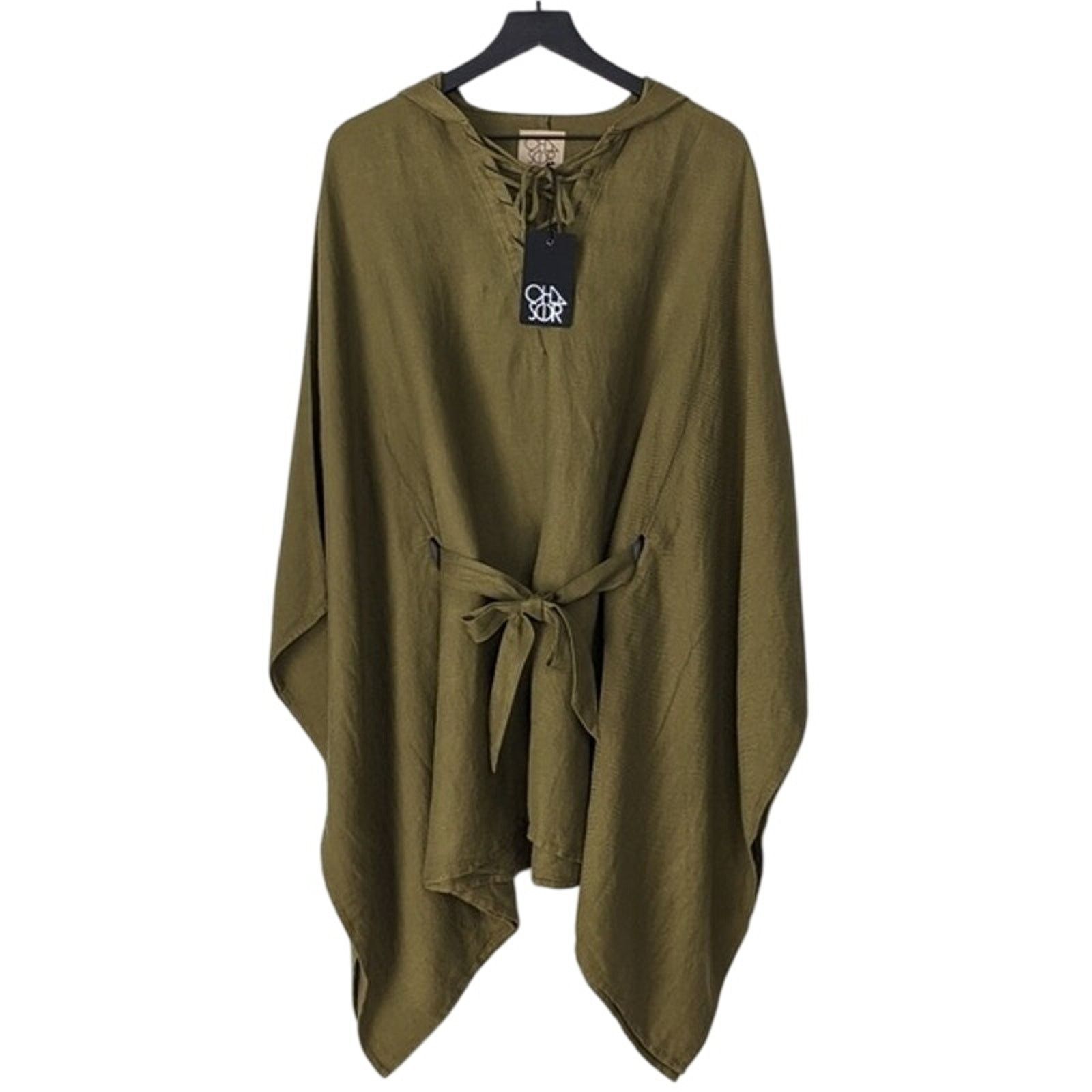 Other CHASER Fleetwood Mac Linen Lace Up Dolman Hooded Tunic Size S / US 4 / IT 40 - 3 Thumbnail