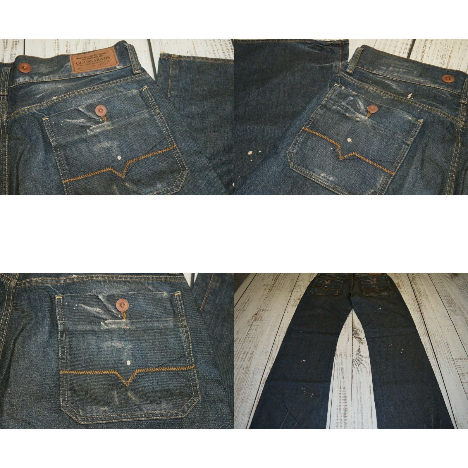 Guess VINTAGE GUESS Jeans Cliff 074 Bootcut 34 Blue Distressed Miner Workwear Mens Size US 34 / EU 50 - 8 Thumbnail