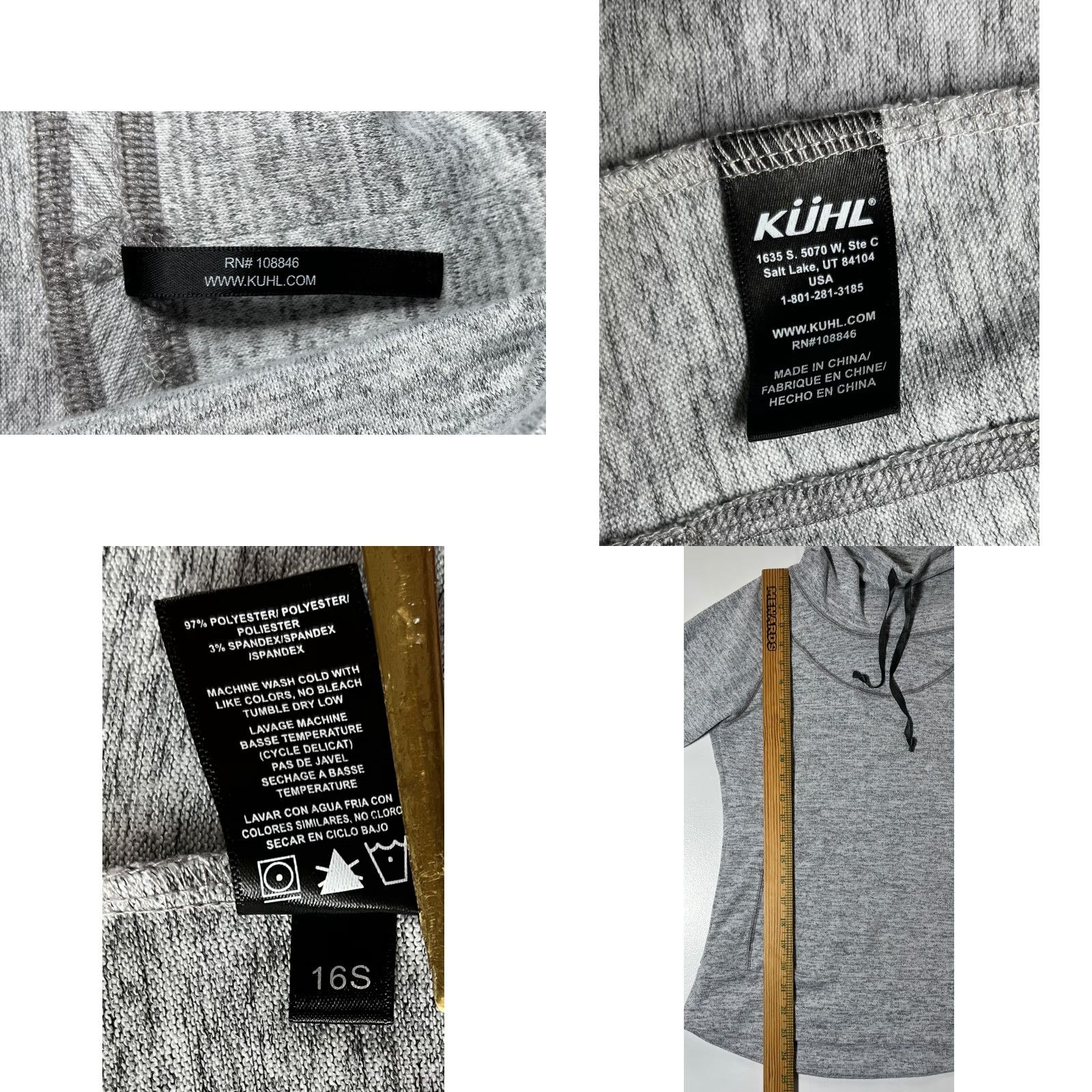 KangaROOS Kuhl Women's Lea Pullover Cowl Neck Kangaroo Pocket Gray Sz S Shirt Womens Pullover Pockets 90s Theme Outdoor Size S / US 4 / IT 40 - 8 Thumbnail