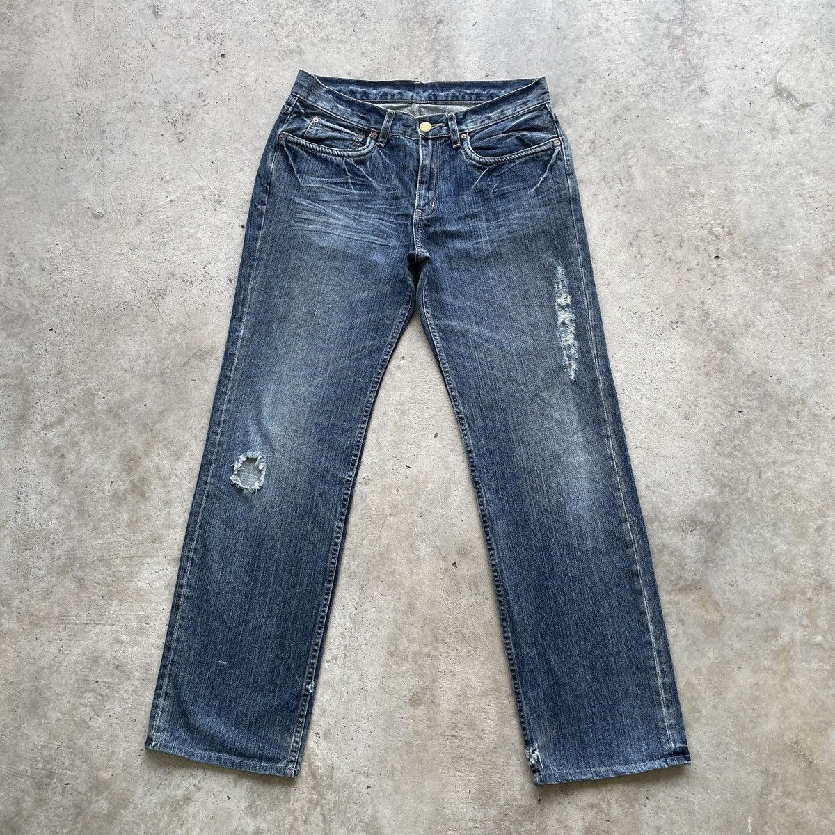 Japanese Brand Vintage Takeo Kikuchi Japan Distressed Faded Jeans Pants W33 Size US 33 - 1 Thumbnail