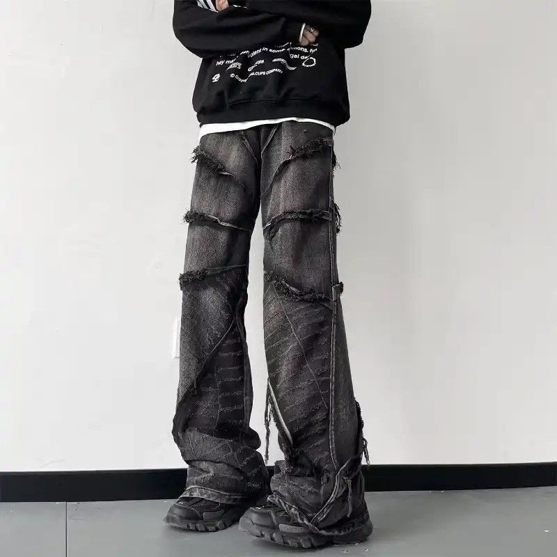Japanese Brand × Vintage Black American Street Rock Retro High Waist Oversized Jeans Size US 27 - 1 Thumbnail