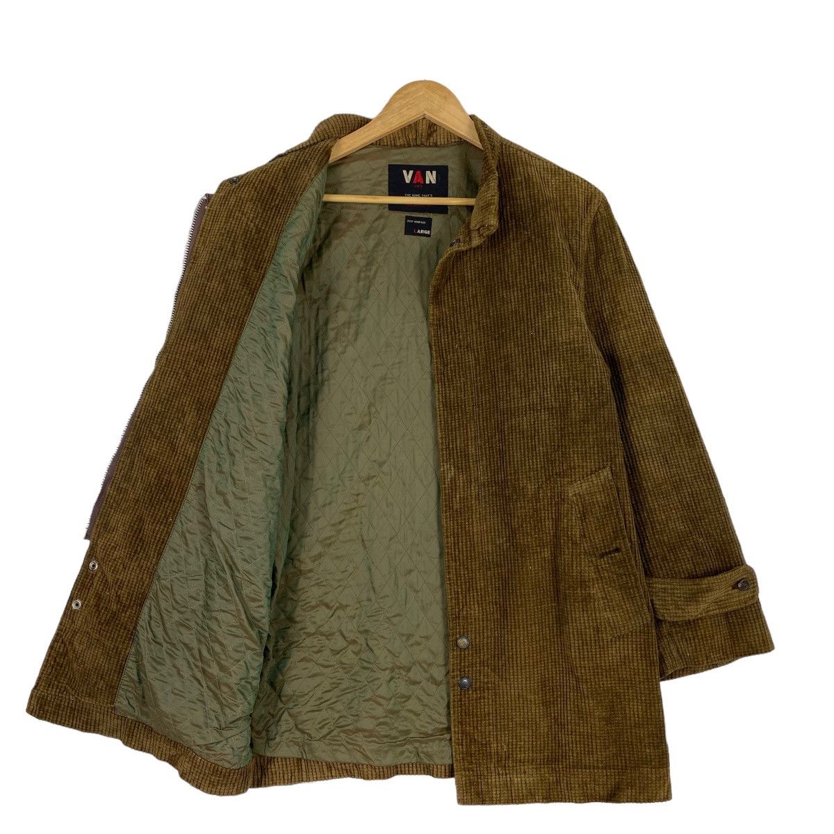 Japanese Brand Van Jac Coduroy Long Coat Inspired Yohji Yamamoto Size US L / EU 52-54 / 3 - 9 Thumbnail